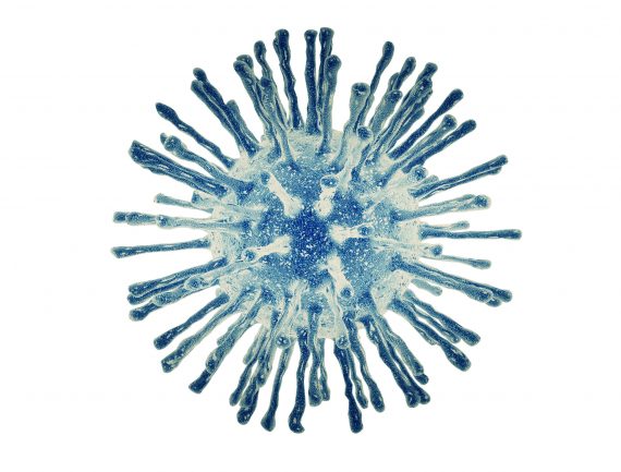 3d virus isolated on white background